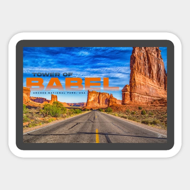 Tower of Babel Arches National Park Sticker by Gestalt Imagery